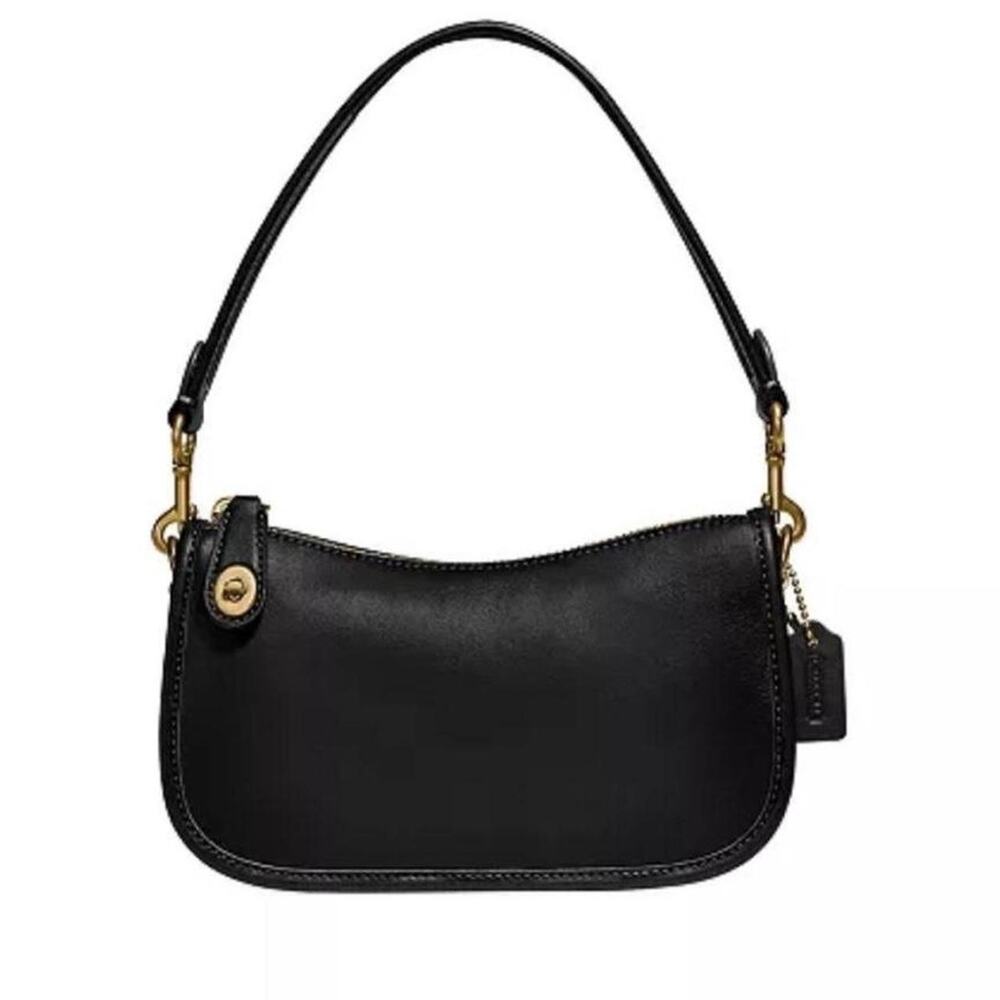 B17-009 Coach Originals Swinger 20 Glovetanned Leather Bag Black C2643